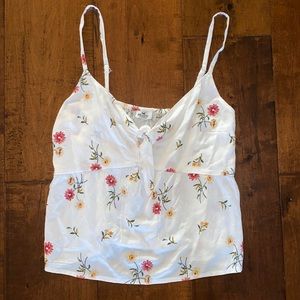 Floral tie front crop top